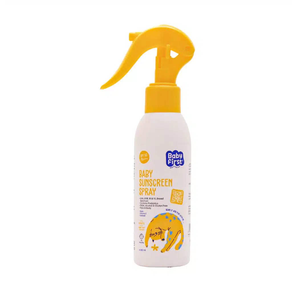 اسپری ضدآفتاب کودکان بیبی فرست سی گل SPF50 حجم 150 میلی لیتر