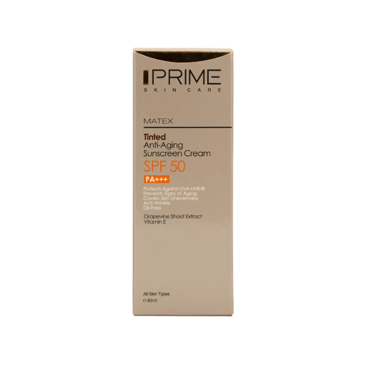 کرم ضد آفتاب رنگی جوان کننده و ضد پیری پرایم مدل +++MATEX SPF50 PA مناسب انواع پوست حجم 40 میلی لیتر - Image 2